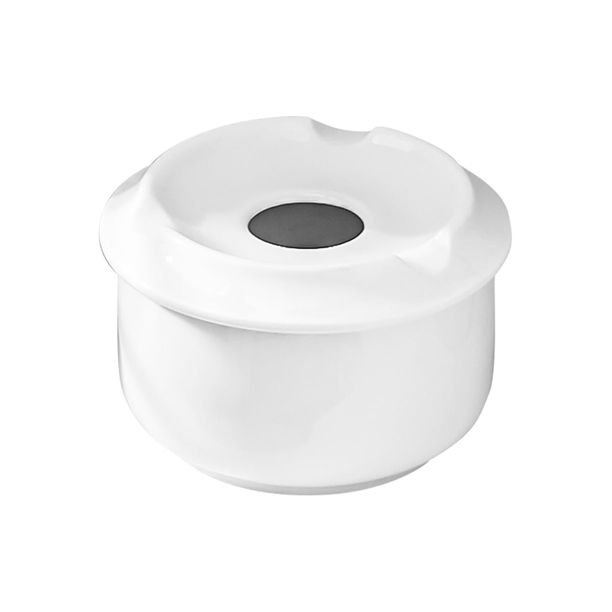 White Porcelain Ashtray with Lid, 3.5-Inch Ash Holder for Living Room