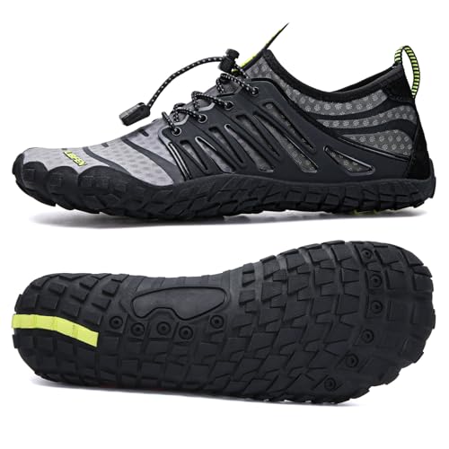 Image of UBFEN Water Shoes for Men Women Quick Dry Swim Aqua Socks | Lightweight Barefoot-style Fit, Rubber Sole, Hiking, Fishing, Kayaking, Beach, Pool, Boating, Diving And Water-to-land Wear