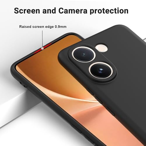 Image of Back Cover for Vivo V60e 5G | Full Camera Protection | Premium Liquid Silicon Case | Flexible Bumper Case for Vivo V60e 5G (Black)
