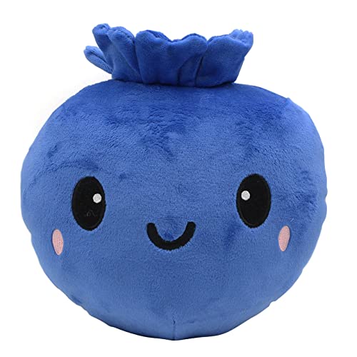 LuLezon Kawaii Blueberry Plush Stuffed Toy Soft Fruit Plushie Pillow (Medium), 7" - Image 2