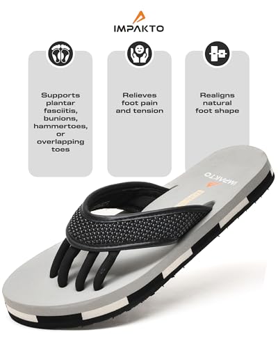 Image of Impakto 5 Finger Slippers for Men | Lightweight & Flexible Flip Flop | Toe-Alignment & Quick Drying | Skid-Resistant & Comfortable Bouncy Sole | Summer Chappal for Indoor & Outdoor