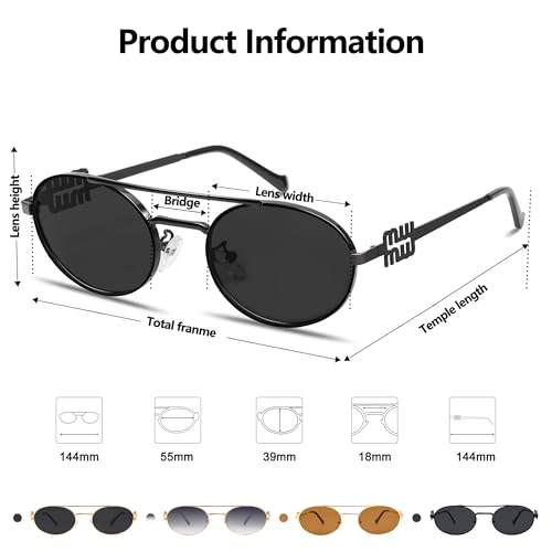 Image of Rmerom Retro Gold Metal Oval 90s Sunglasses for Women Small Chic Sunnies