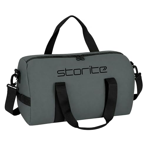 Image of Storite Nylon 43 Cm Imported Multi Purpose Travel Duffle Bag for Women with Dry and Wet Pocket, Lightweight Waterproof Backpack Carry Luggage Bag (Grey, 43x24x20cm)