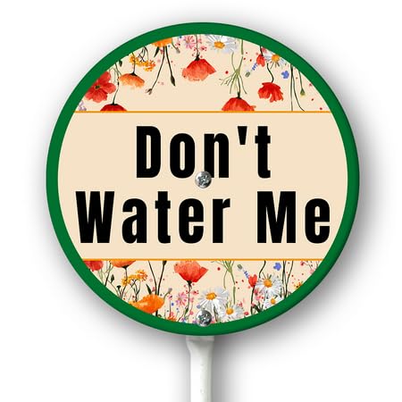 Horienteeon Don't Water On Me Flowers Garden Yard Sign With Stake Keep Off Flowers Lawn Signs Rustproof Sturdy Aluminum Plaque For Outdoor Yard Garden Decoration Use Easy Install Round 9.2inch