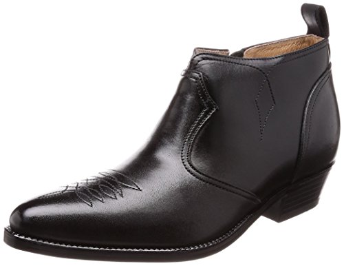 [北嶋製靴工業所] 6cmUP 本革シークレットブーツ≪ブラック 24.0≫シークレットシューズ『脚長スタイルアップシューズ』牛革ウエスタンハーフブーツNo.888