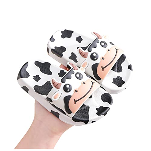 Kids Cute Cow Slippers for Boy Girls Comfy Cushioned Open Toe Flip Flops Summer Beach Flat Platform Non-Slip Shower Shoes3