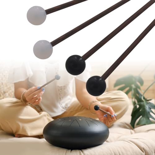QINGFAN par de baquetas de tambor con mango de madera y punta de goma para instrumentos de percusión miniatura 3