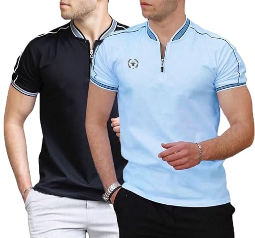 Image of Men's Solid Cotton Rich Polo T Shirt | Collar Tshirts | Half Sleeves | Plain-Regular Fit (Available in Plus Size and Combo Pack of 2)