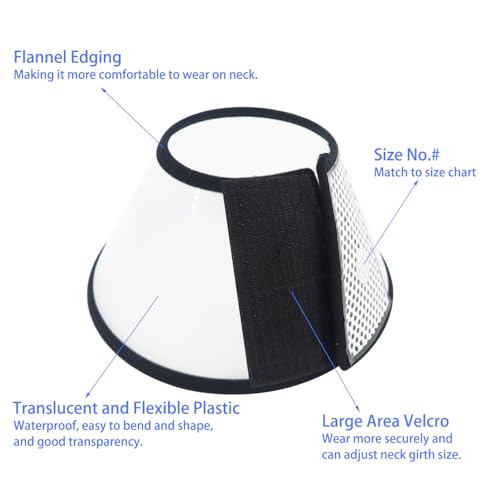 Image of Dog Cone After Surgery, Adjustable Pet Recovery Collar for Dogs and Cats, Plastic Elizabethan Neck E-Collar Stop Licking Wounds (XXS-D)