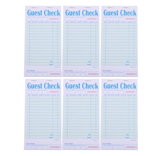SHINEOFI 6 Kellnerblöcke Aus Papier 17x8.80x0.50cm Gästerechnungsblöcke Für Servicekräfte Mit 50 Blatt Bestellmanagement Notizblöcke Für Restaurants Bars Und Cafés