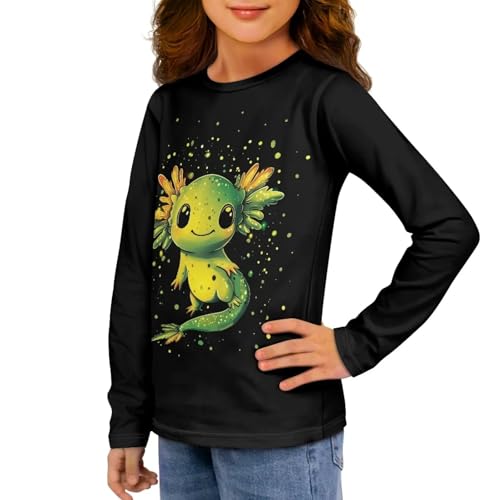 Image of Girls Long Sleeve Shirts Casual Crewneck Soft T-shirts for Girls 3-16 Years Old