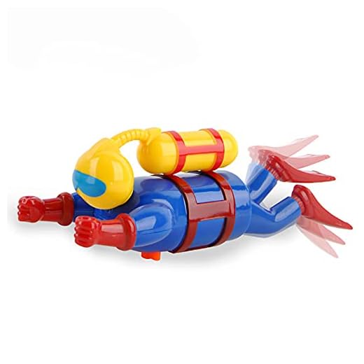 Miracland Wind-Up Scuba Diver Bath Toy – Clockwork Swimming & Diving Action, Battery-Free Bathtub/ Pool Frogman Figure, BPA-Free STEM Gift (Diver)