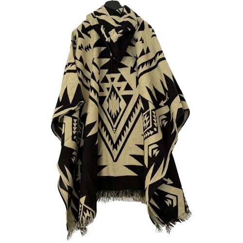 Image of Gamboa Mexican Poncho for Men - Alpaca Wool