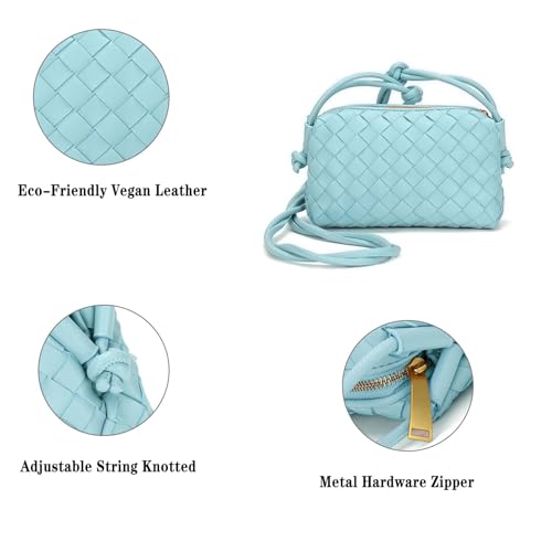 Image of ZEDIUH Woven Bag for Women Crossbody Shoulderbag, Small Vegan Leather Purse