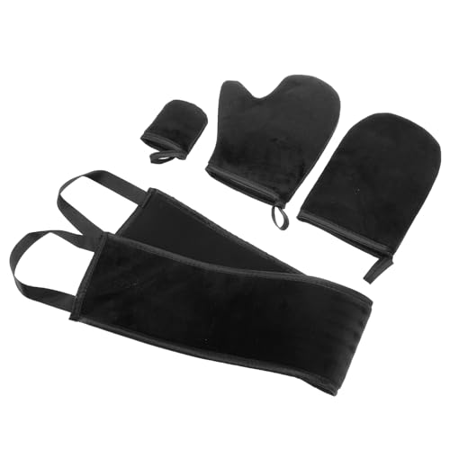 Vaguelly Guantes Aplicadores para Autobronceado Set de Diseño Suave y Aterciopelado para Aplicación Uniforme de Lociones Masaje Corporal Sol Color Negro
