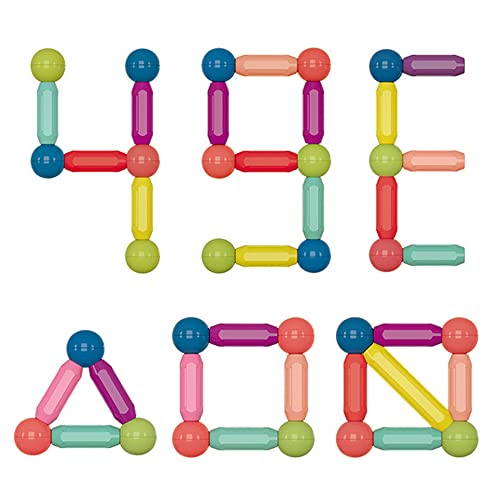 Anycover 64Pcs Magnetic Toys Magnetic Building Stick, Multiple Sizes Multiple Colors Magnetic Building Blocks Construction Toys, For Children Over 3 Years Old Preschool Children's Toys #TOP4