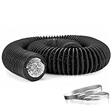 Gykutix Gaine vmc 80mm Tuyau de Chauffage 6m Tuyau d'Admission d'Air Extensible en Aluminium avec 2 Collier Errage Inox Isolation tuyau Flexible pour voiture, Ventilation et Évacuation d'Air