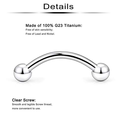 Ftovosyo 24-48PCS 16G Surgical Steel Snake Eyes Tongue Ring Curved Barbell Snake Bite Piercing Jewelry for Women Men2