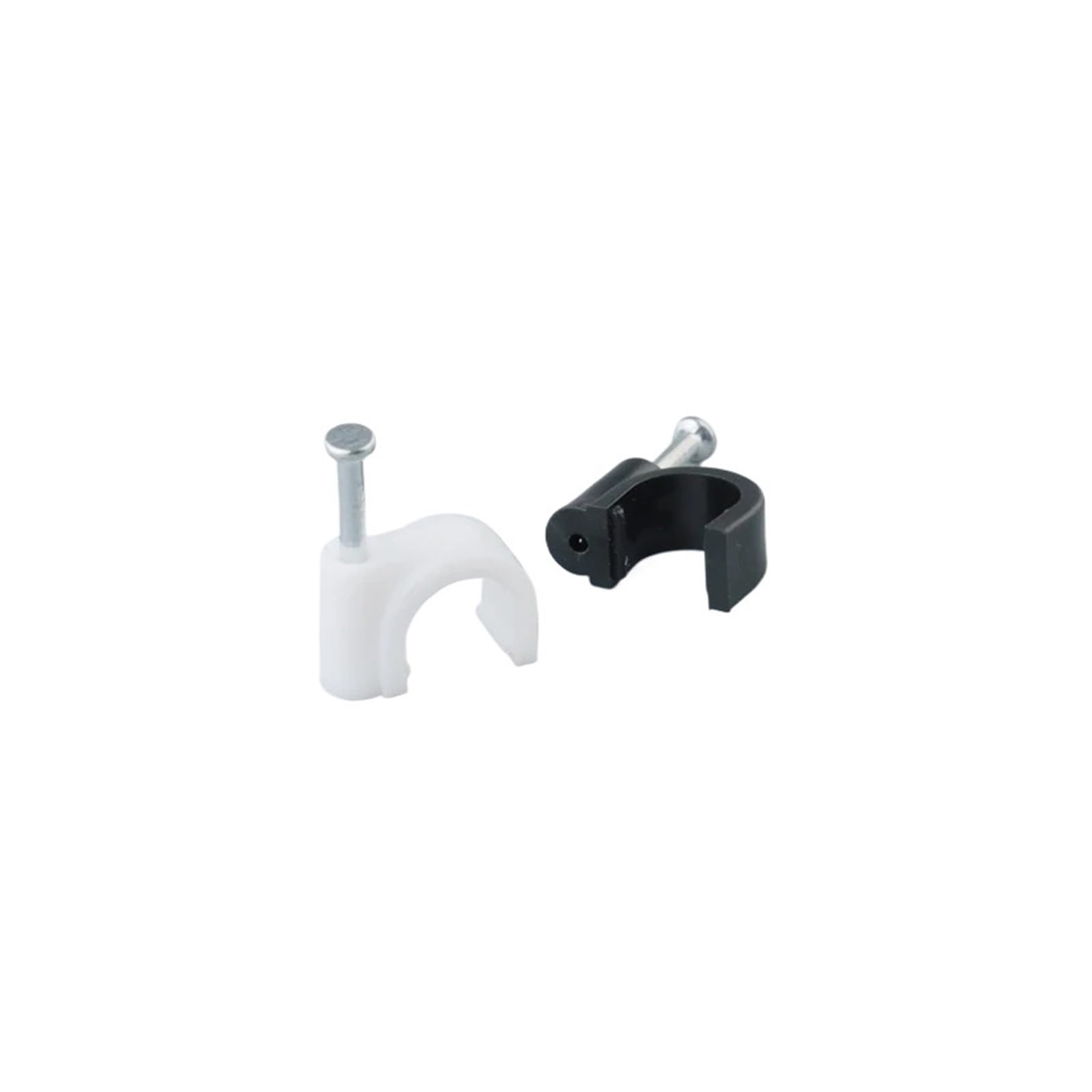 Clips de câble à clous 100 pièces 4-14 mm, clips fil rond en plastique acier for la gestion des câbles(Round 4mm)