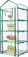 LATERN 4 Stufen Gewächshaus Ersatzabdeckung, 160cm x 70cm x 50cm Durchsichtiges PVC Abdeckung für Kleine Pflanzen mit Aufrollbarer Reißverschlusstür für Pflanzen Frostschutz (Rahmen Nicht enthalten)