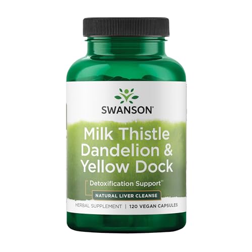 Swanson Milk Thistle, Dandelion & Yellow Dock - Herbal Liver Support Supplement - Natural Supplement Helping to Maintain Overall Health & Wellbeing - (120 Capsules) (1 Pack)