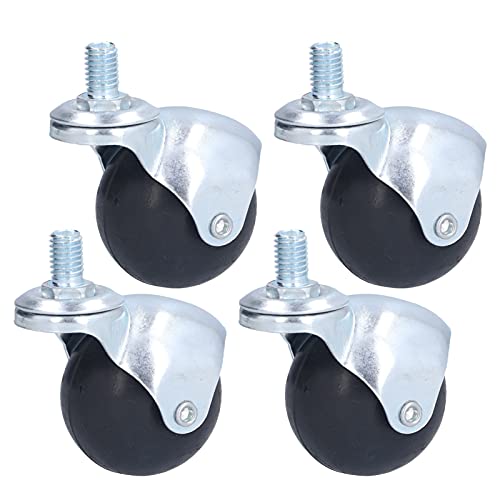 WanRomJun 4 Ruedas Giratorias De Bola De Tornillo M10, con Rodamientos De Bolas, Soporte De Aleación De Aluminio De Ruedas Antiguas Silenciosas De 2 Pulgadas, para Barra De Ropa, Silla, Gabinete Cover