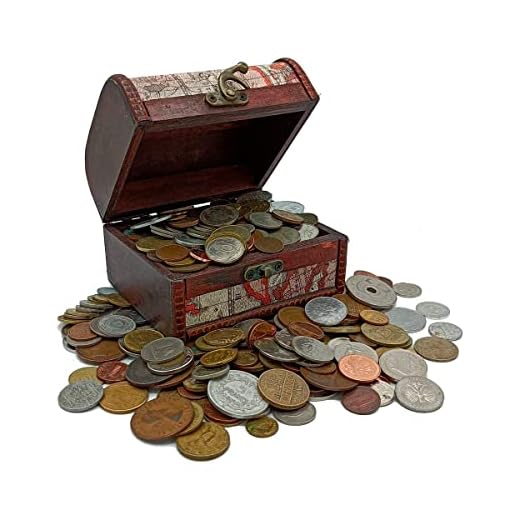IMPACTO COLECCIONABLES Cofre del Tesoro con Monedas auténticas de colección - Incluye 1 kg de Monedas del Mundo y un Cofre para Guardarlas - Inspeccionadas por Expertos