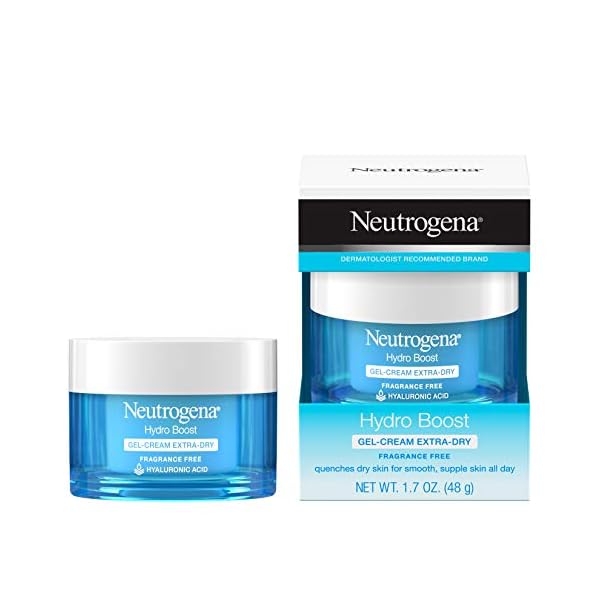 Neutrogena-Hydro-Boost-Hyaluronic-Acid-Hydrating-Gel-Cream-Face-Moisturizer-to-Hydrate-Smooth-Extra-Dry-Skin-Oil-Free-Fragrance-Free-Non-Comedogenic-Dye-Free-Face-Lotion-17-Oz Neutrogena Hydro Boost Hyaluronic Acid Hydrating Face Moisturizer Gel-Cream to Hydrate and Smooth Extra-Dry Skin, 1.7 oz