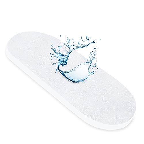Matratzenbezug (67 x 30 cm) für Baby-Bewegungskörbe, wasserfester Bambus-Matratzenschoner, Weiß Cover