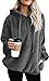 Leezepro Felpa Donna in Pile con Cappuccio in Peluche con Tasche Maglione Autunno Inverno Caldo Casual a Maniche Lunghe Tinta Unita Pullover con 1/4 Cerniera (XL, Grigio Scuro)