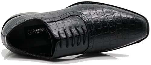 Image of Gator3N Men's Alligator Crocodile Print Oxfords Fashion Lace Up Dress Shoes