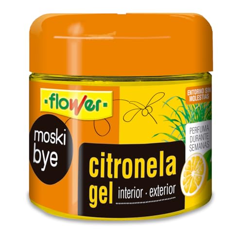 Flower - Citronela Gel 125 g | Barrera Aromática | Eficacia Probada | Uso en interior y Exterior | Ideal para Camping y Terrazas | Liberación lenta