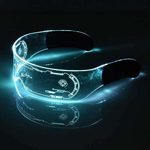 XIAMUSUMMER Halloween LED lichtgevende bril - Neon Bril - Cyberpunk LED Vizier Bril - Futuristische Elektronische Vizier… - Image 6