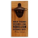 Patriotic American Bottle Opener - Handmade 100% Solid Bamboo - Conservative Beer Lover Gift