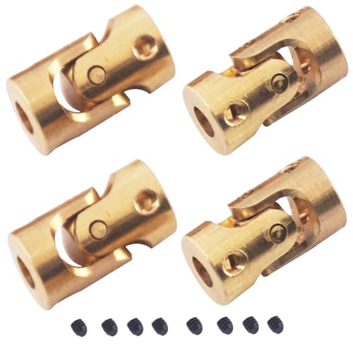 4Pack ShareGoo 3mm-3mm Micro Brass Universal Joint Motor Shaft Coupler Connector Compatible with...