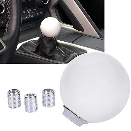 ZYHW White Shift Knob Round Ball Car Universal Gear Shifter Knobs with 3 Adapters ZYHW White Shift Knob Round Ball Car Universal Gear Shifter Knobs with 3 Adapters
