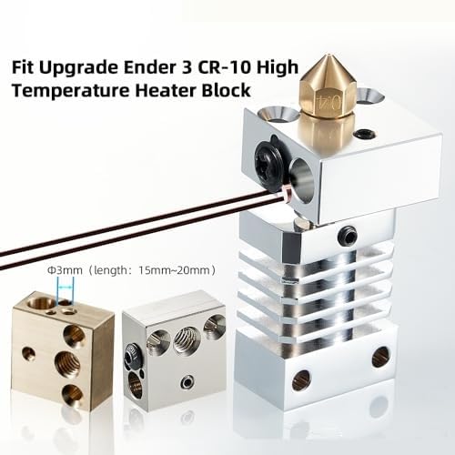 5Aplusreprap Ender 3 Thermistance 100K Capteur de température d'imprimante 3D Thermistance NTC 3 x 15 mm, V6/Volcano Hotend Thermistance Cartouche Bloc Chauffant Mise à Niveau Compatible avec