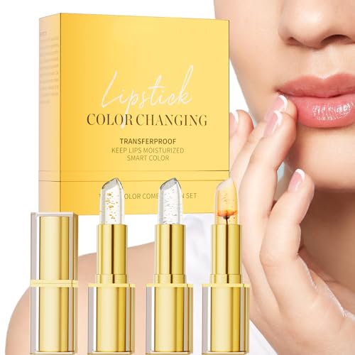 GjnjfdF Pintalabios Cambio de Color,Bálsamo Labial Hidratante con Efecto Cambiante - 3 Unidades Pintalabios Antimanchas Duradero Hidratante para Mujer en Desplazamientos y Viajes