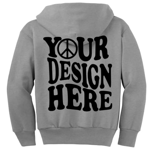 INK STITCH Youth Kids Pc90yzh Custom Printing Front and Back Add Design Fleece Hoodie Zip Up3