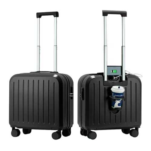 18x14x8 Carry On Suitcase Hardside Built In TSA Lock & USB Port Lightweight Luggage Silent Double Spinner Wheels Maximum Underseat Carry-On Bag For American & United Approved Airlines