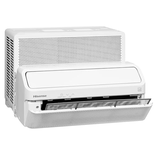Image of Hisense 8,000 BTU Smart Inverter Window Air Conditioner with Easy Install Bracket, Covers Up to 350 Sq Ft, Ultra-Slim Profile, 3 Fan Speeds, 700W, Smart controls, 4‑Way Air Direction - HLAW0825TW