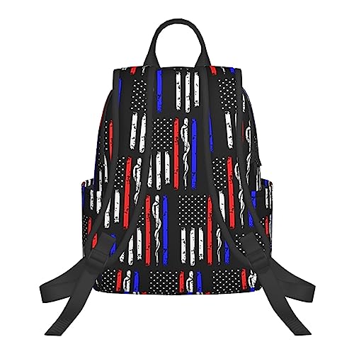 american thin red blue line Police Firefighter EMT Flag Backpack Large Computer Bag Rucksack3