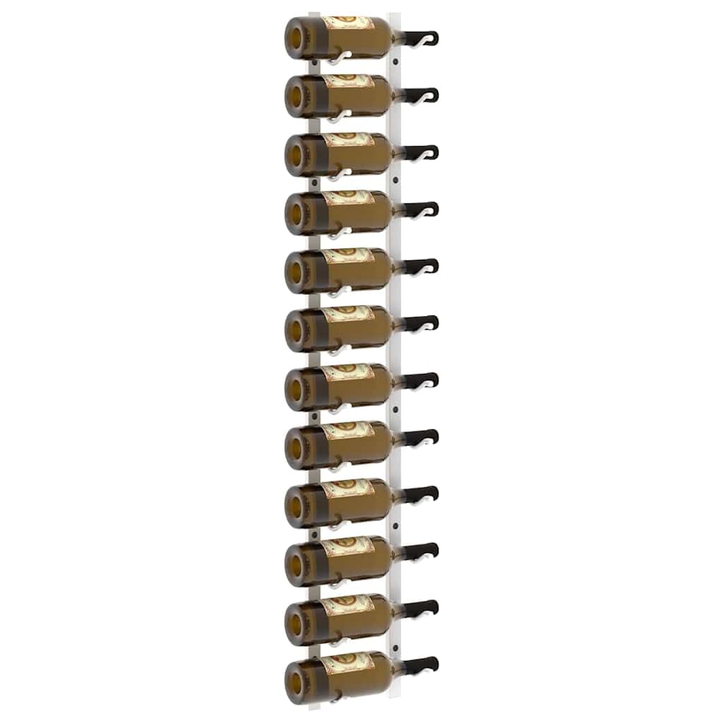 Wand-Weinregal aus weißem Eisen für 12 Flaschen, Flaschenhalter mit Montagezubehör, modernes Flaschenregal für Küche, Bar, Speisekammer, praktische Aufbewahrung und Lagerung