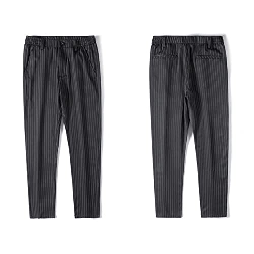 Pantalones casuales crop slim con rayas para hombre miniatura 6