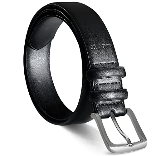 Nine West Mens Belt Vegan Leather Regular Dress Casual Everyday Belt 32mm Wide, Catskill Black Belt Designed in the USA, M