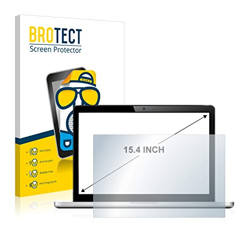 BROTECT 15.4' Entspiegelungs-Schutzfolie für Notebooks mit 15,4 Zoll (39.1 cm) [332 mm x 208 mm, 16:10] Matt, Anti-Fingerprint