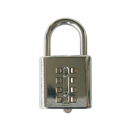 Yuauy-4-pcs-8-Dial-Combination-Password-Code-Push-Button-Lock-Padlock-Locking-Mechanism-Chrome-Plated-Sturdy-Security-for-blindman-Suitcase-Luggage-Travel-Baggage-Backpack-Employee-Locker-School