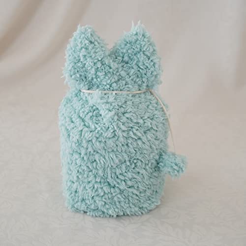 骨壷 骨壺 カバー 骨壷カバー 骨壺カバー 骨 覆い袋 骨袋 袋 4寸 人間 赤ちゃん ペット 犬 猫 かわいい おしゃれ 手作り 分骨 手元供養 耳型ふわもこ ミント 0101C40