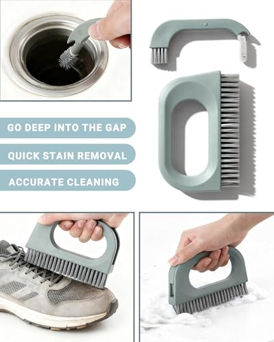 Fugenbürste Fliesenbürste, 5-in-1 Fugen-Fliesen Bürsten mit Nylonborsten, Nut Reinigungsbürsten Fenster, Tiefenreinigung für Bad und Küche, Dusche, Fensterschiene, Nähte, Bodenlinien, Badezimmer