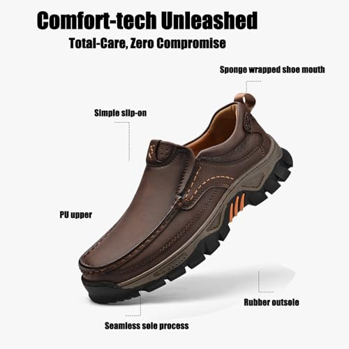 Mens Loafers Casual Slip On, Work Slip On Shoes for Men, Leather Slip-on Loafers, Waterproof and Breathable4